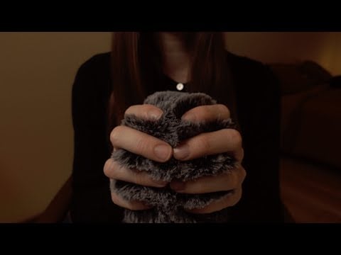 ASMR Fluffy Mic Scratching and Soft, Inaudible Whispering (Rain ⛈ Thunder)