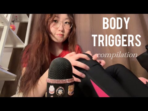 FUFU FLUTTERS ASMR BODY TRIGGERS COMPILATION 🤩✨ collarbone tapping, sock scratching, mouth sounds +