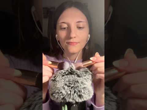 Mic Brushing Fluffy Cover ASMR 😴🎧 #asmr #micbrushing #relax #asmrita #shorts