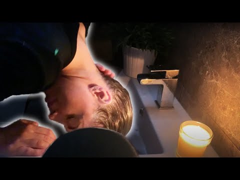 [ASMR] Candle Lit Hair Wash over sink | Dark Sink Wash | Shampooing Hair!