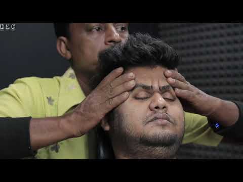 Relaxing Head Massage Forehead Massage Shoulder Massage With Neck Cracking ASMR