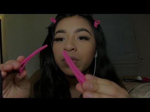 ASMR hair playing hair clipping,brushing,scratching+layered sounds