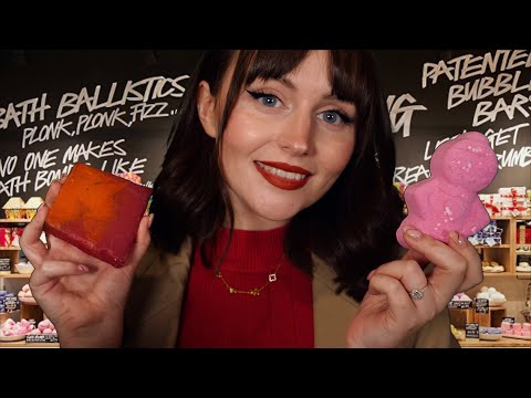 [ASMR] The Christmas Lush Store Roleplay - Fizzing Bath Bombs and Dicing Soap