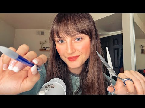 ASMR ~ Makeover & Drawing You (gum chewing, mouth sounds, pencil/sketching, personal attention)