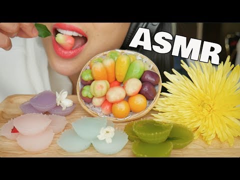 ASMR DELICATE THAI DESSERT ขนมลูกชุบ ขนมชั้น (SOFT STICKY EATING SOUNDS) NO TALKING | SAS-ASMR