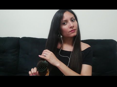 ASMR styling my hair & whispering (lots of hair sounds)