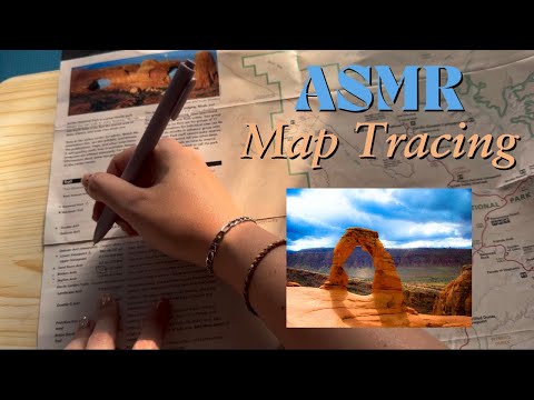 ASMR | Map Tracing 🏜️(Arches National Park, Utah)