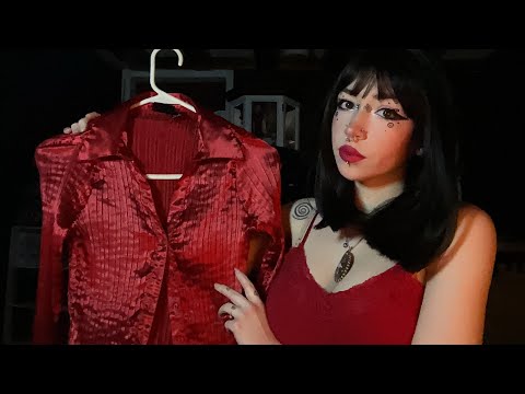 Thrift Store Try-On Haul ASMR | Fabric Scratching, Tapping, Whispering