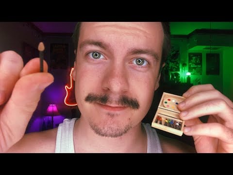 [ASMR] Painting Your Face with Mini Wooden Paint Set | Face painting | Visual ASMR Triggers