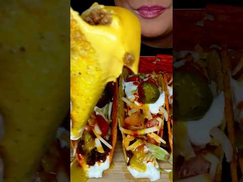 STUFFED CRUNCHY CHEESY TACOS #asmr #taco #food