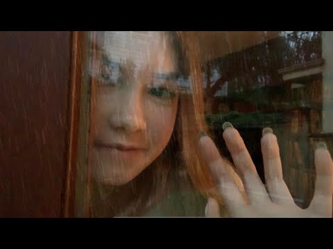 ASMR window tapping (+rain)