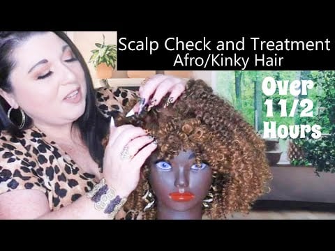 ASMR Scalp Check and Treatment Afro/Kinky Hair Compilation (Scalp Massage, Whispering) Very Tingly