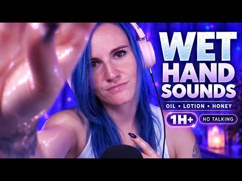 ASMR | 60+ Minutes of Wet Hand Sounds 💧 Oil, Lotion & Honey | No Talking