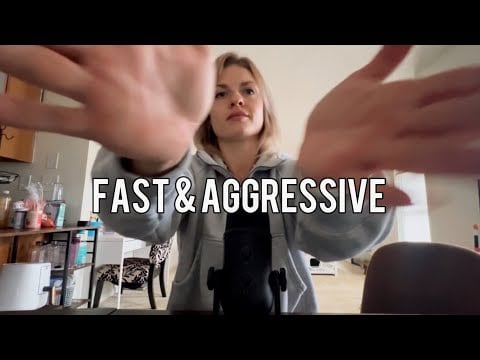 ASMR FAST & AGGRESSIVE HAND SOUNDS, HAND MOVEMENTS, DRY MOUTH SOUNDS