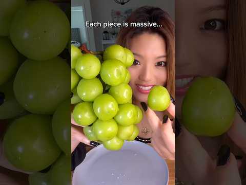 First time trying the most expensive shine muscat grapes in the world… would you eat this? #food