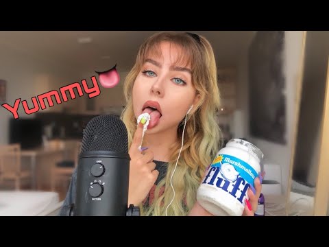 BIG MARSHMALLOW FLUFF ASMR EATING SHOW - MUKBANG