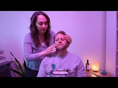 ASMR Real Person Facial Massage & Gua Sha ✨ Soft Spoken Face, Head & Shoulder Massage for Relaxation