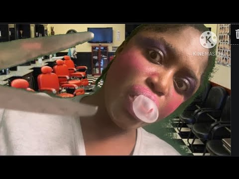 Asmr ✨worst reviewed barber gave you an haircut, spit paint on you with bubblegum chewing sound.