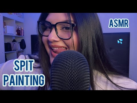 SPIT PAINTING | TE PEINO CON MOUTH SOUNDS | ASMR Inaudible, Spit Painting, Mouth Sounds 