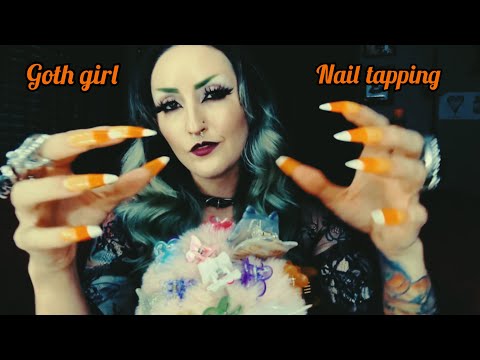 ASMR | FAST & AGGRESSIVE LONG NAIL TAPPING | #gothgirl #asmr #asmrnailtapping #asmrsounds #gothvibes