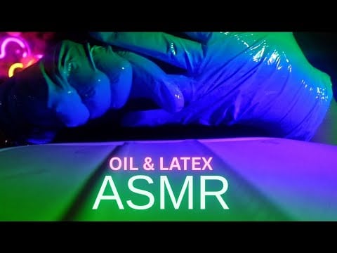 ASMR | Latex Gloves with Oil 🧤💦 | Slippery Sounds