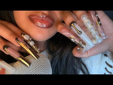 ASMR~ WET Mouth Sounds + Tapping w/ XXL Long Nails (Deep Tingles)