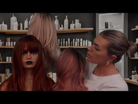 ASMR Choosing Your New Wig at the Hair Salon 🎀 (hair brushing, styling, personal attention)