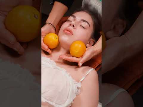 ASMR relaxing face and neck massage with oranges for Lisa #asmrmassage