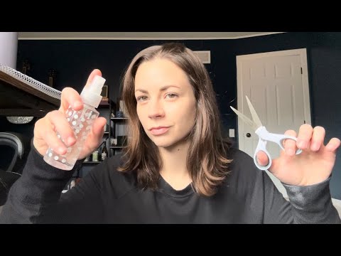 ASMR • Relaxing Haircut Roleplay 💈 (Brushing, Scissors, Spraying Sounds)