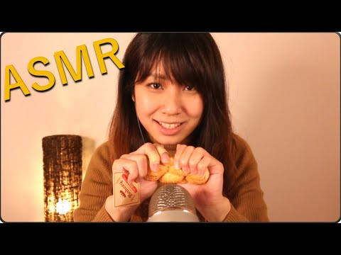 【ASMR】100円均一のパンのおもちゃと多めの囁き 【音フェチ】