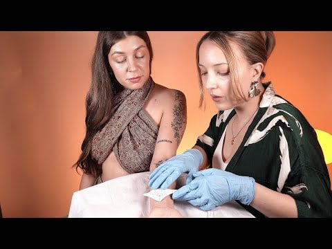 ASMR Soft Spoken Tattoo Consultation  ✨ tracing, design browsing, skin exam