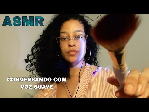 ASMR CONVERSANDO - Te fazendo companhia até você dormir (com pincel na tela)