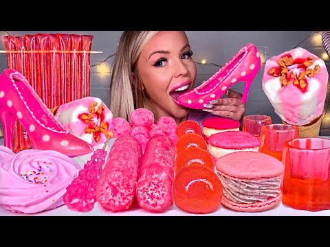 ASMR EDIBLE HIGH HEEL, SWEDISH BERRIES POPSICLE, STRAWBERRY SHORTCAKE, ICE EATING, JELLY, MUKBANG 먹방