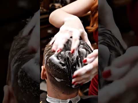💈40s FOAMY HEAD MASSAGE & HAIR WASH ASMR | Relaxing BARBERSHOP  #asmr #massage #short #veo3