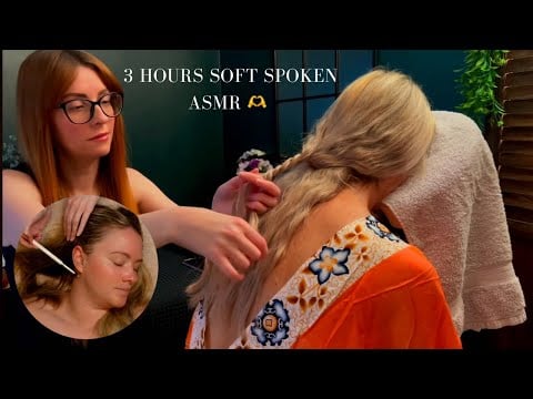 3 HOURS of ASMR for Deep Sleep NO MID ADS (SOFT SPOKEN ~ Hair, Neck, Ear & Back Attention) 🫶
