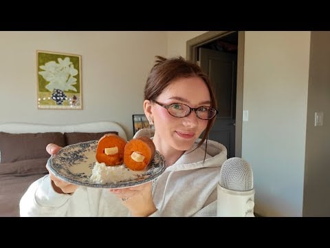 ASMR | eating a cheese sweet potato