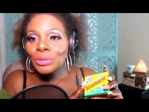 CHEWING GUM ASMR EATING Sounds+Starburst