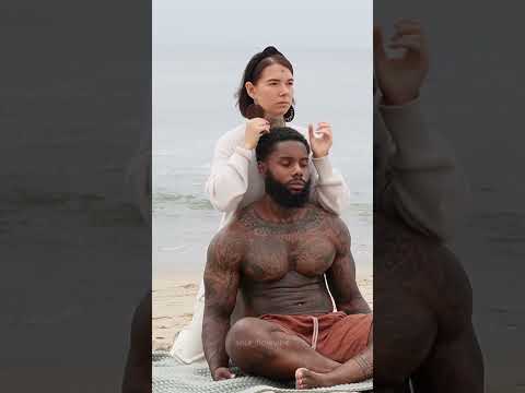 Upper Body & Scalp Massage | Deep Relaxation on the Beach | Oil Massage