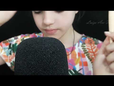 ASMR PINCEL NA TELA E NO MICROFONE - Binaural - Português