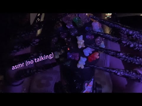 gummy bear mic cover scratching/tapping no talking (extra long nails/ASMR) 