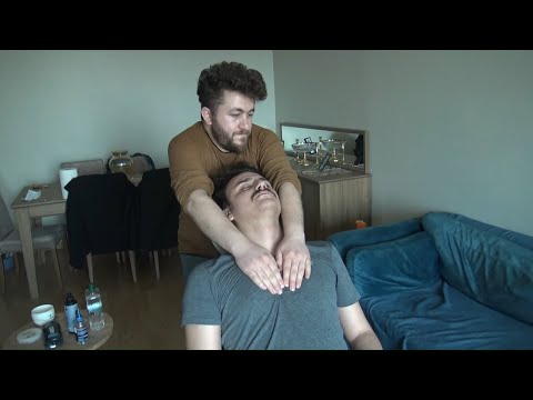 ASMR TURKISH BARBER CHEST MASSAGE +NECK - BACK CRACK+ head, ear, back, toksen, throat, foot massage