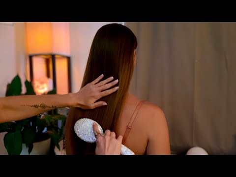 ASMR Gentle Hair Play for Deep Relaxation | Brushing, Back Scratching ✨ (Real Person, No Talking)