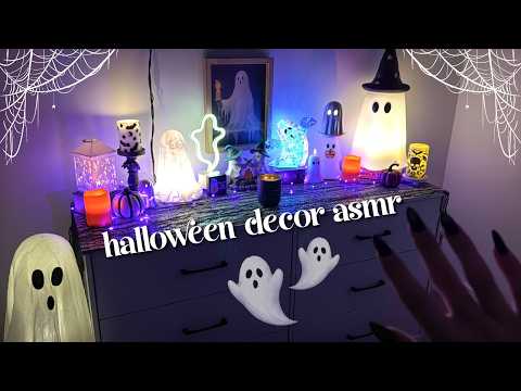 ASMR Tapping Around My Halloween Ghost Decor Display 👻🕸️