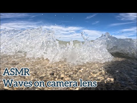ASMR 🌙 Waves on camera lens - Water sounds and visuals (no talking)