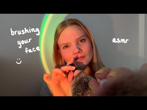 ASMR face brushing that will make your eyes feel heavy 🤍