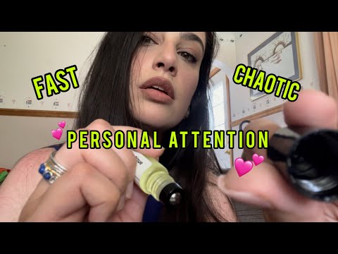 Fast, Chaotic ASMR Face & Body Massage (scanning, dropper bottles, oils & lotion)