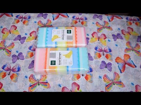 CRINKLE SOFT SPONGE SOUNDS ASMR HEAVY DUTY LAYERED SCRUB SPONGES