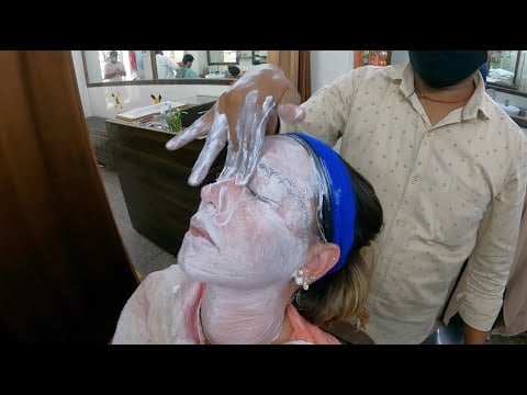 Cremoso masaje indio de rostro para aliviar estrés y dormir mejor 😴🇮🇳
