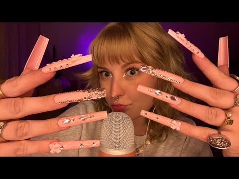 ASMR XXL Extendo Nail on Nail Sounds! Nail Tapping, Scratching, Rhinestones and Rambling ✨💤😴💅🏻 
