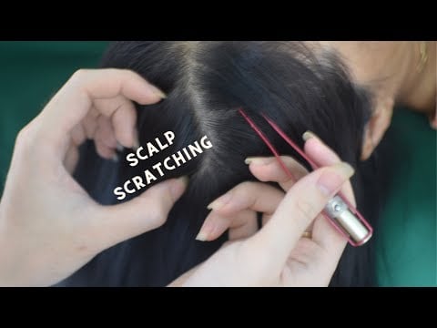 ASMR Real Person Scalp Scratch With Tweezers, Relaxing Hair Play With Breathing, Snoring Sounds